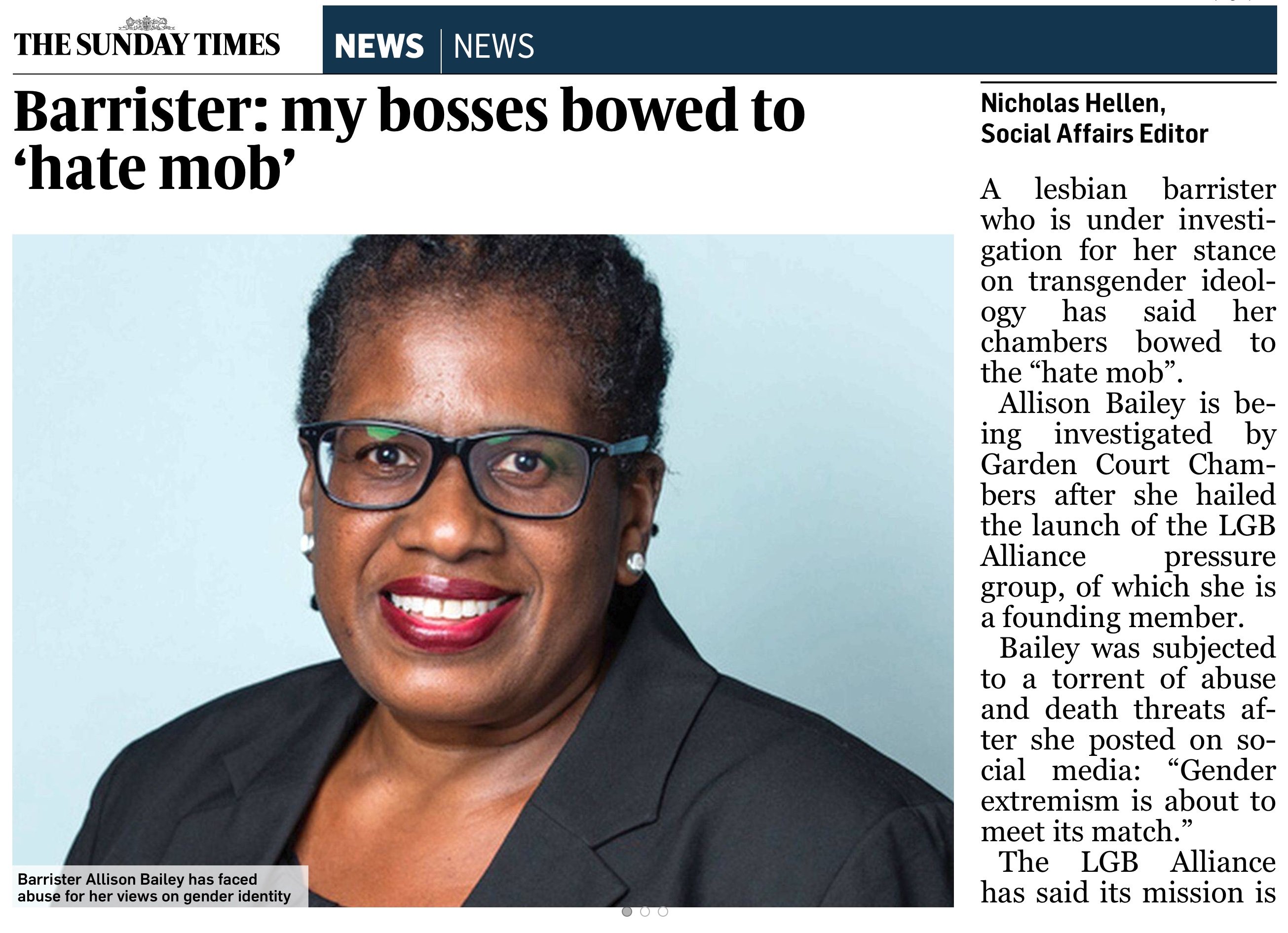 [Please Read] Allison Bailey is suing Stonewall to stop them policing