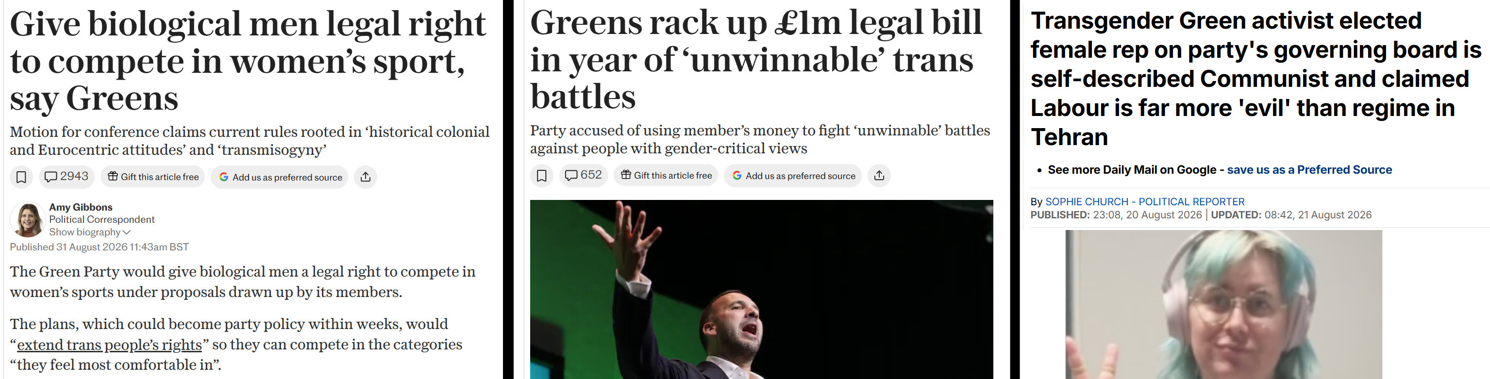 News Articles about the Green Party 